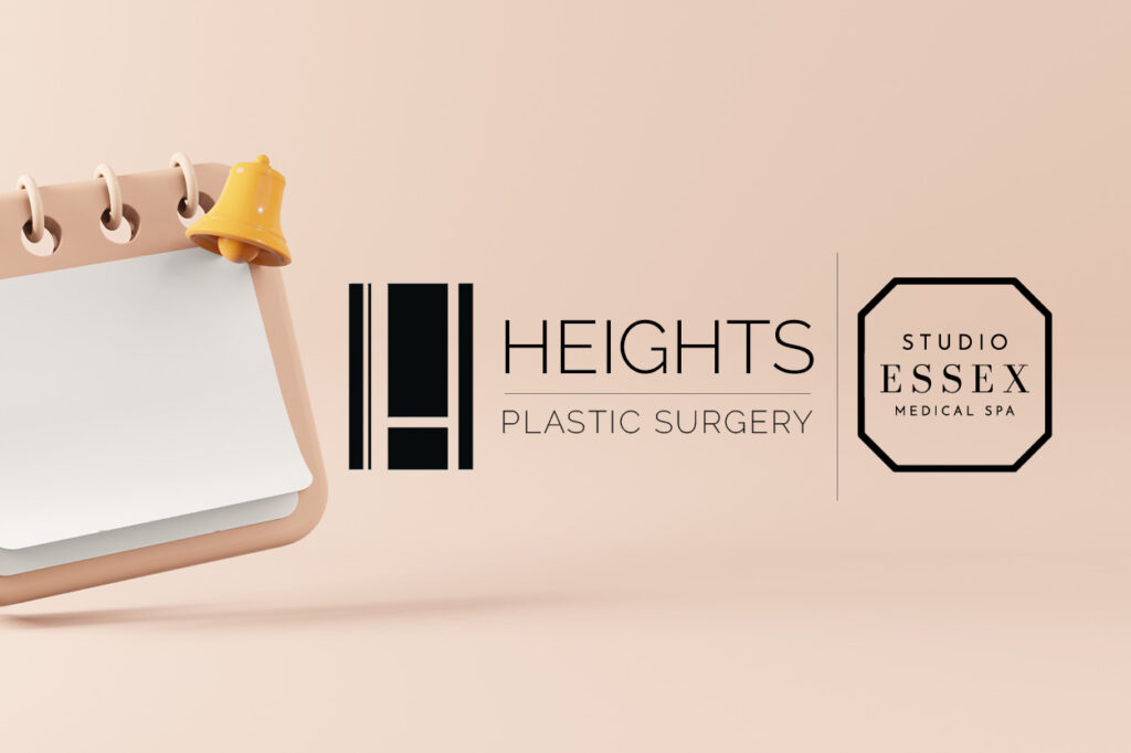 heights plastic surgery logo with appointment book